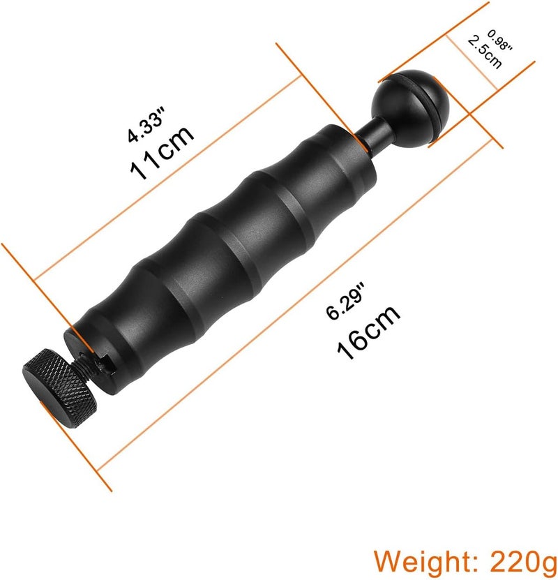 ORCATORCH ZJ12 Handle for Camera Tray, Universal Compatibility with Various Accessories, Easy Mounting of Ball Joint Clamps and Dive Lights for Underwater Photography - Image 3